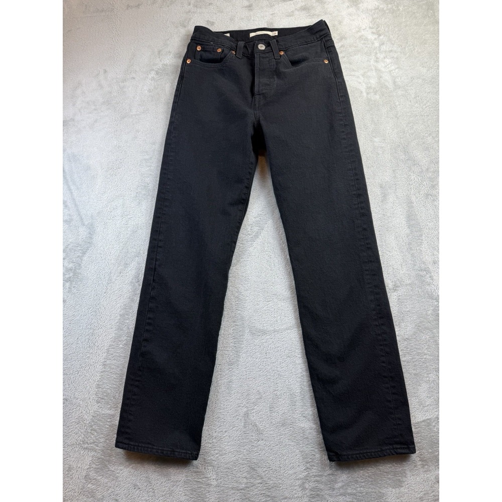 Levis Jeans Women's 24 Premium Black Wedgie Straight Button Fly Big E (26x27.5)‎